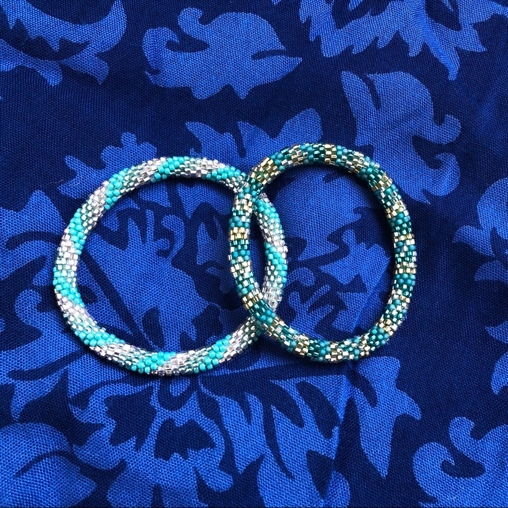 Beaded bracelets, set of 2